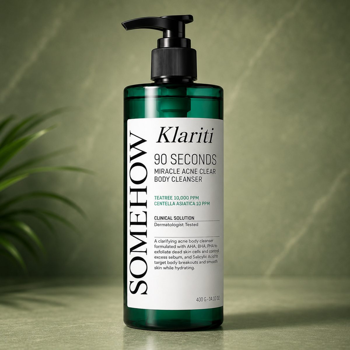 Klariti 90 Seconds Miracle Acne Clear Body Cleanser bottle